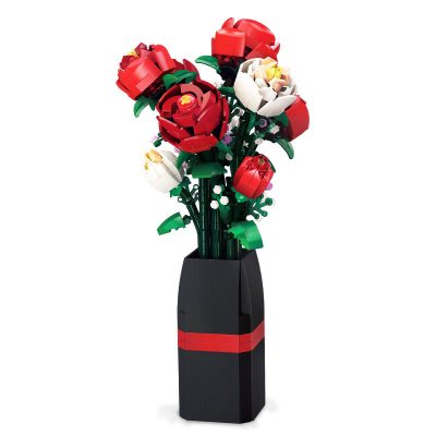 Rosenstrauß in schwarzer Vase JJ9010